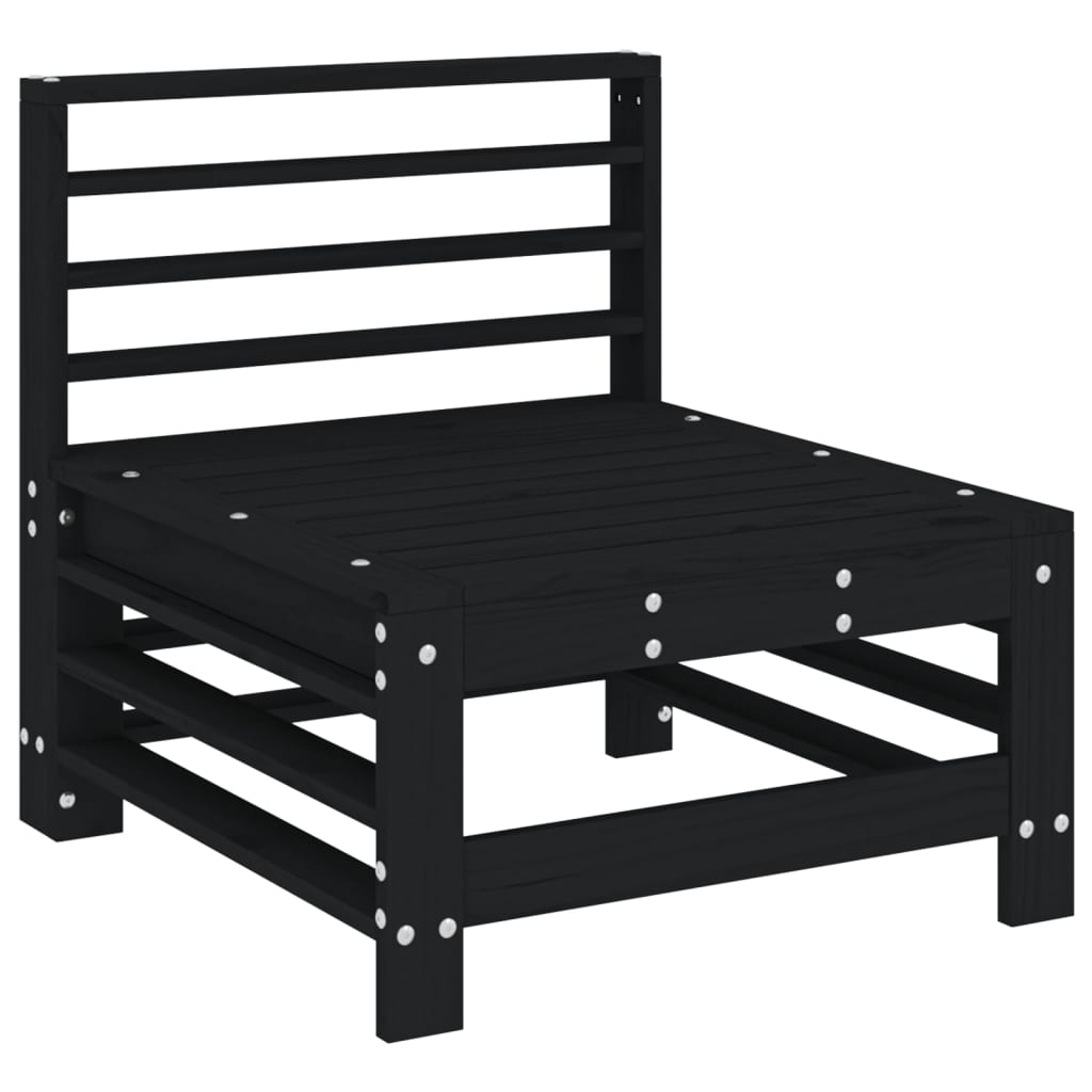 Canapé central de jardin noir bois de pin massif Éléments pour canapés modulables de jardin vidaXL
