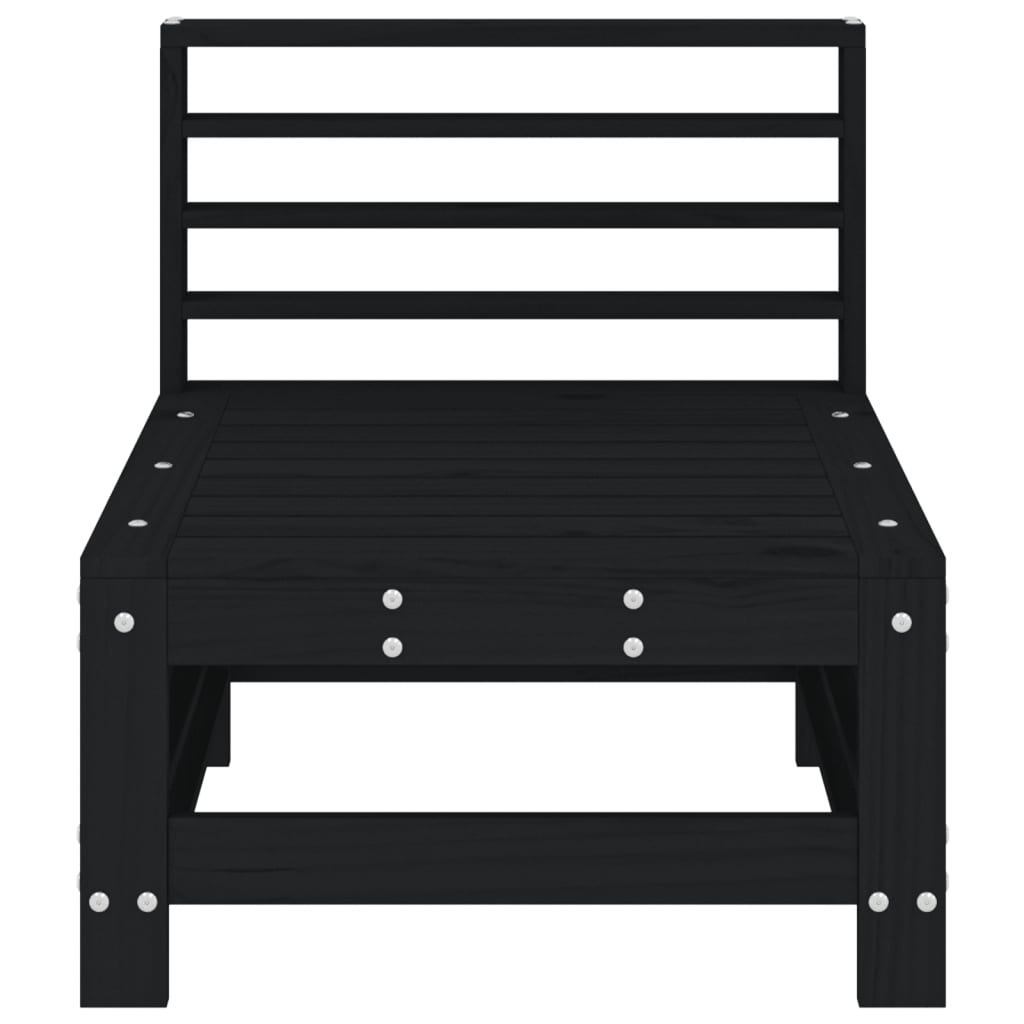 Canapé central de jardin noir bois de pin massif Éléments pour canapés modulables de jardin vidaXL