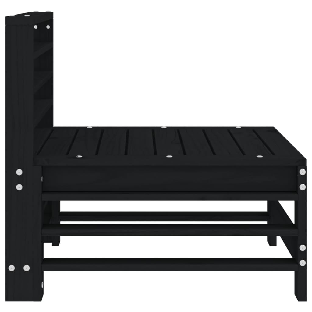 Canapé central de jardin noir bois de pin massif Éléments pour canapés modulables de jardin vidaXL