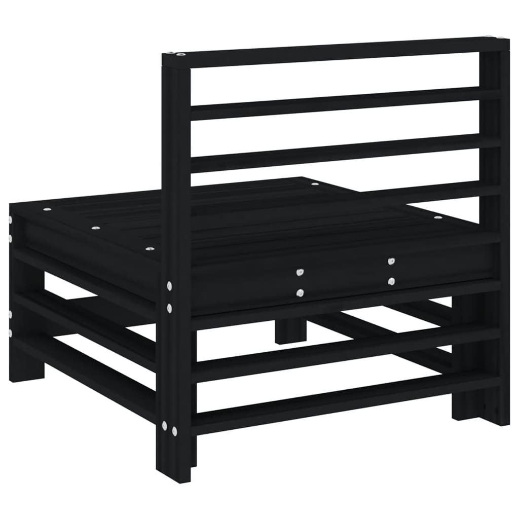 Canapé central de jardin noir bois de pin massif Éléments pour canapés modulables de jardin vidaXL