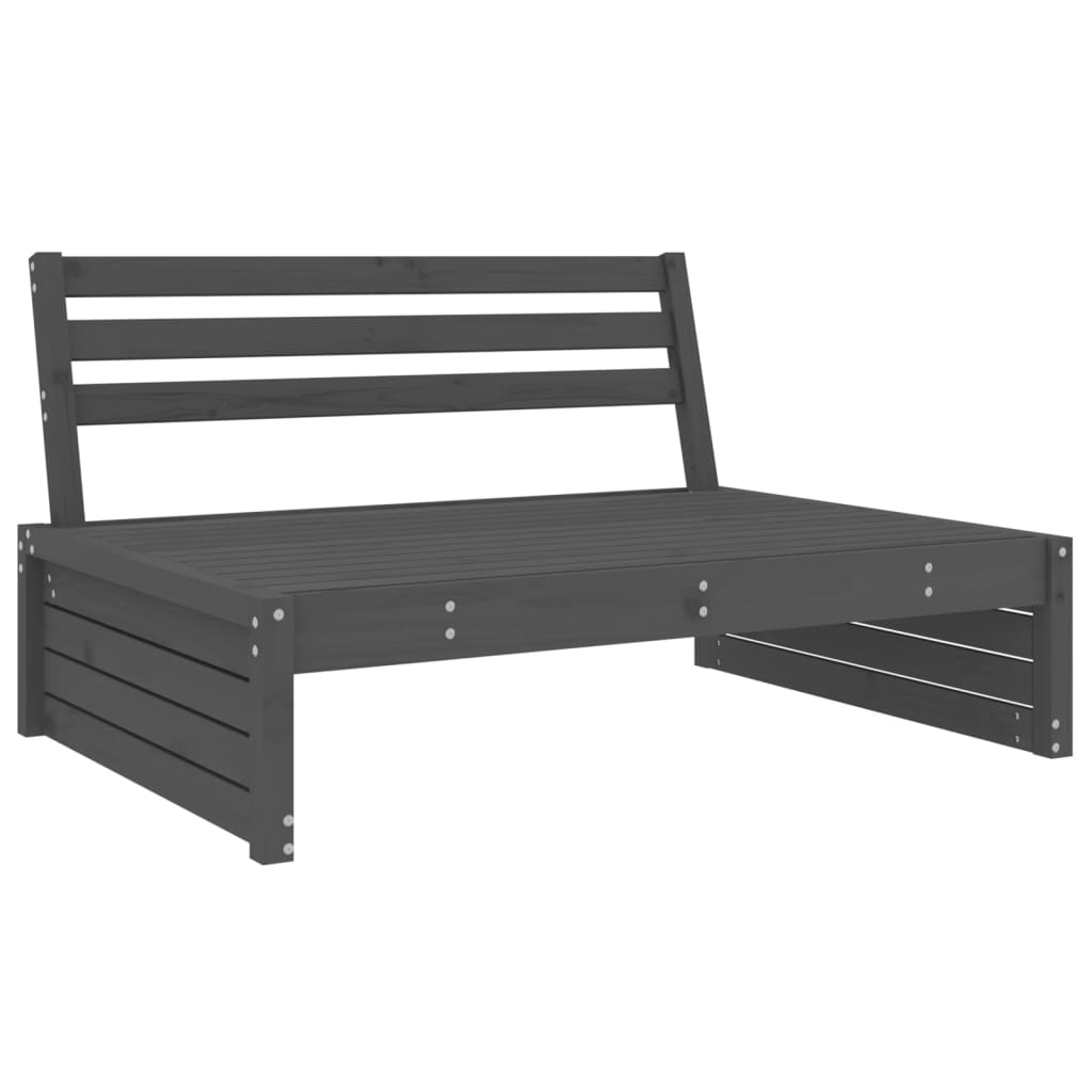 Canapé central de jardin gris 120x80 cm bois de pin massif Éléments pour canapés modulables de jardin vidaXL