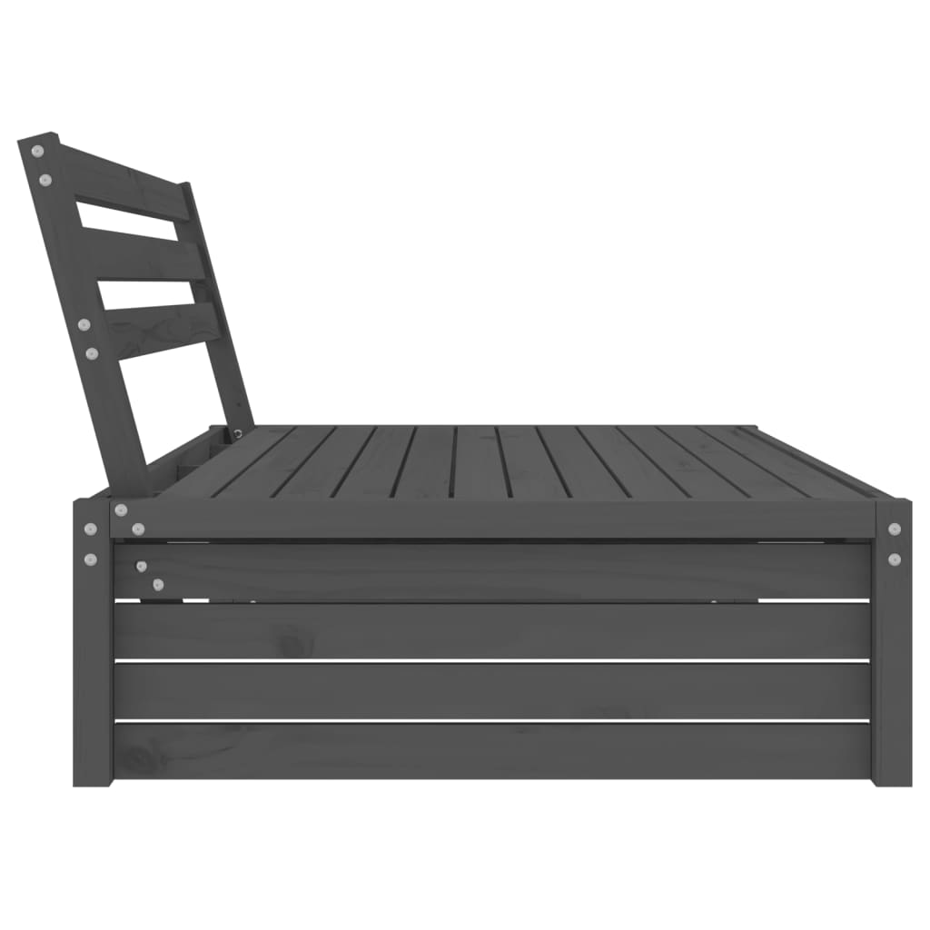 Canapé central de jardin gris 120x80 cm bois de pin massif Éléments pour canapés modulables de jardin vidaXL