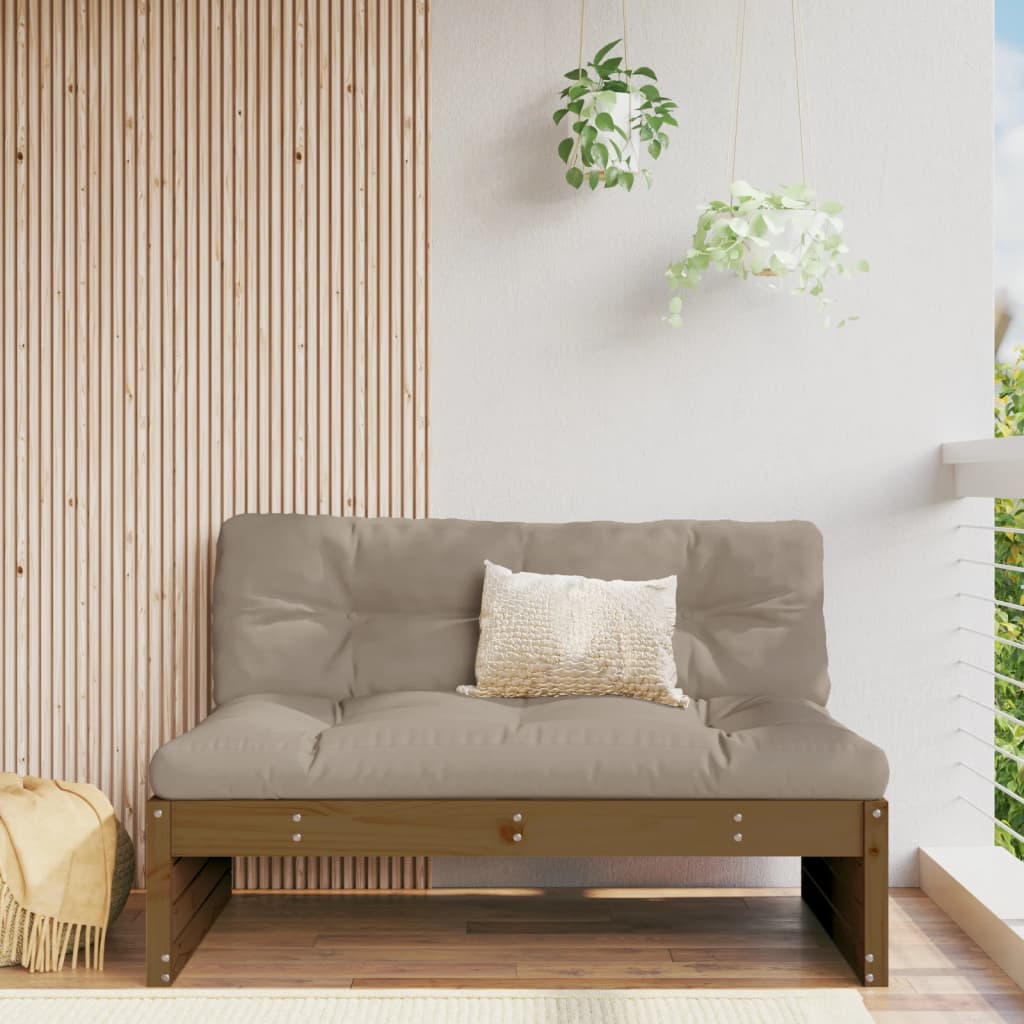 Canapé central de jardin marron miel 120x80 cm bois pin massif Éléments pour canapés modulables de jardin vidaXL