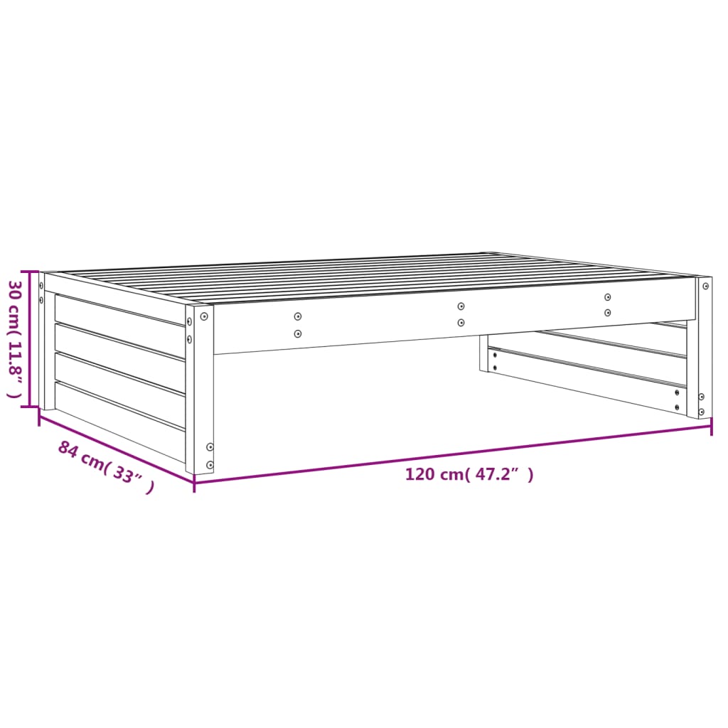 Repose-pied de jardin 120x80 cm marron miel bois de pin massif Éléments pour canapés modulables de jardin vidaXL