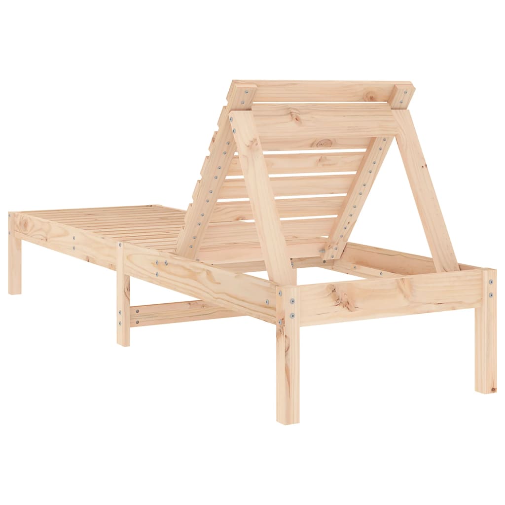 Chaise longue 199,5x60x74 cm bois massif de pin Bains de soleil vidaXL