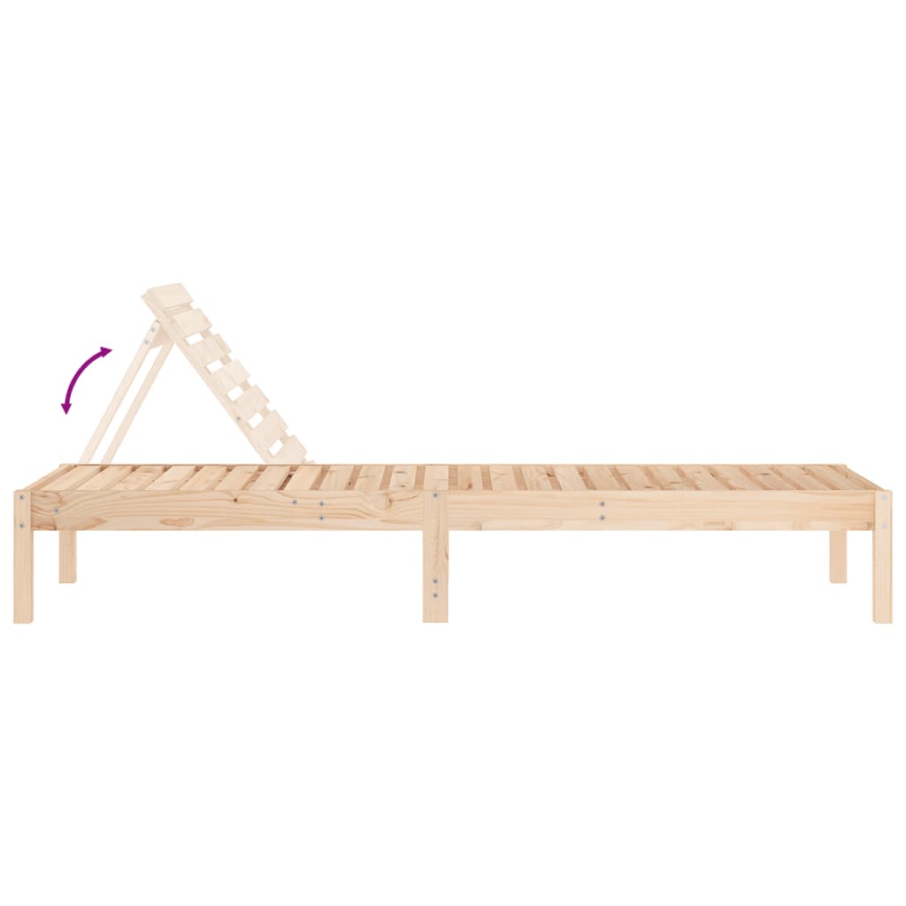 Chaise longue 199,5x60x74 cm bois massif de pin Bains de soleil vidaXL