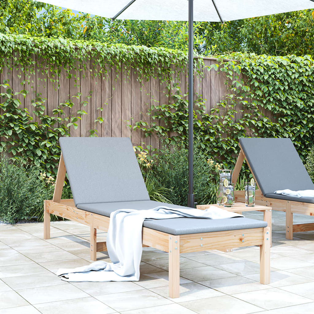 Chaise longue 199,5x60x74 cm bois massif de pin Bains de soleil vidaXL