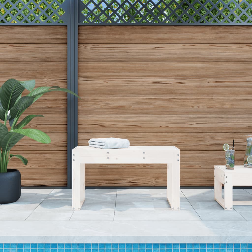 Banc de jardin blanc 80x38x45 cm bois massif de pin Bancs de jardin vidaXL