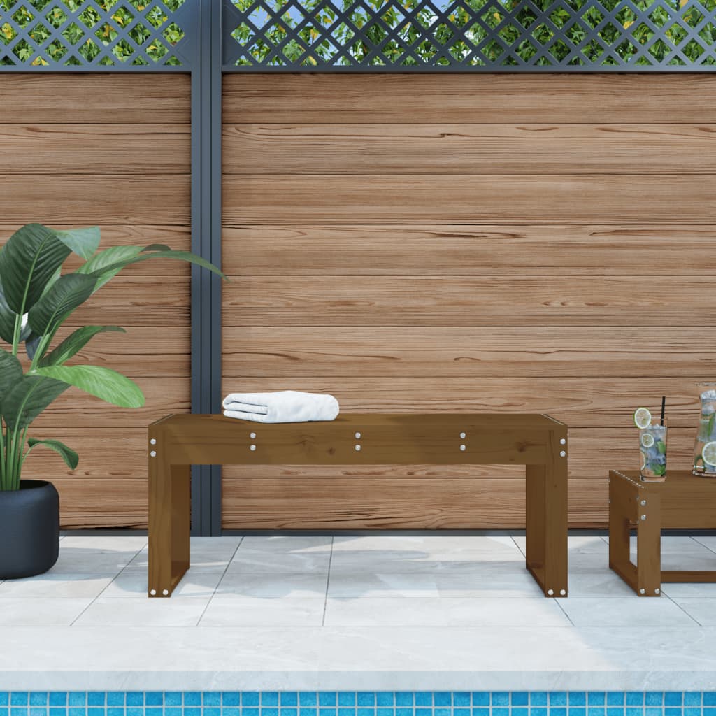 Banc de jardin marron miel 110x38x45 cm bois de pin massif Bancs de jardin vidaXL