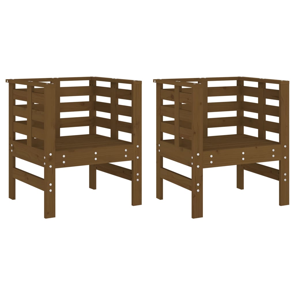 Chaises de jardin lot de 2 marron miel 61,5x53x71 cm pin massif Chaises de jardin vidaXL