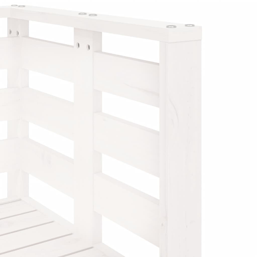 Salon de jardin 3 pcs blanc bois massif de pin - XIOS