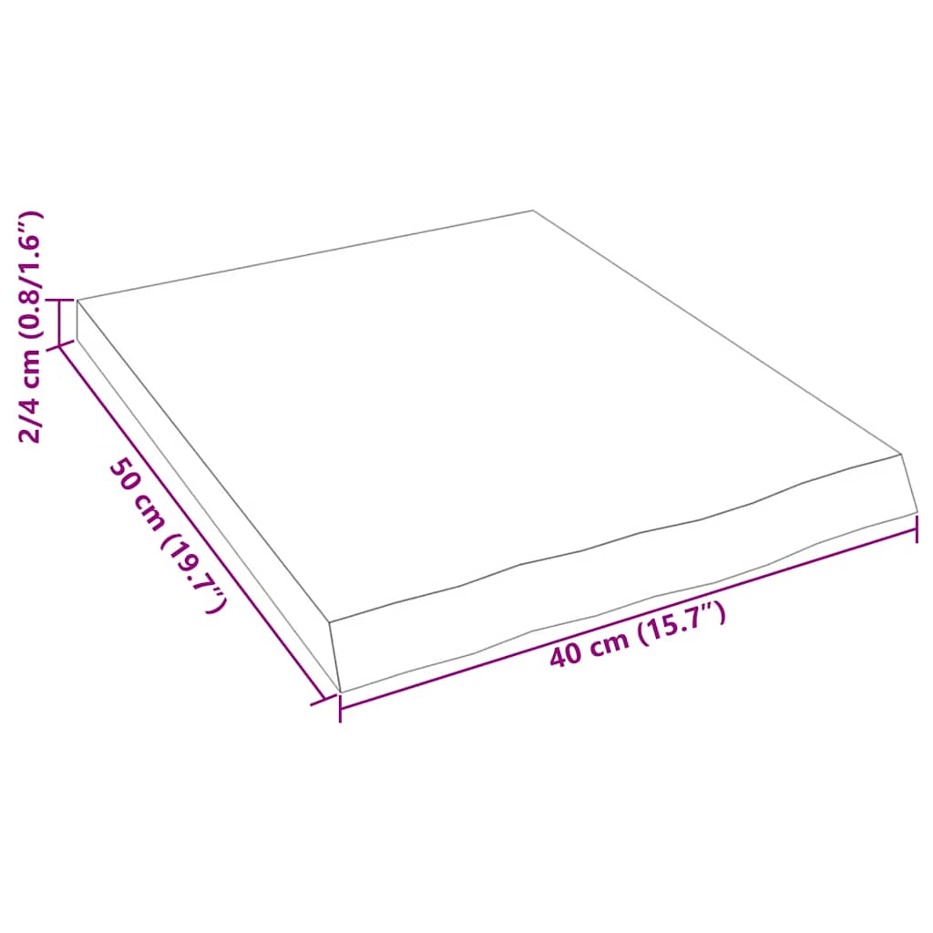 Étagère murale 40x50x(2-4)cm bois de chêne massif non traité - XIOS