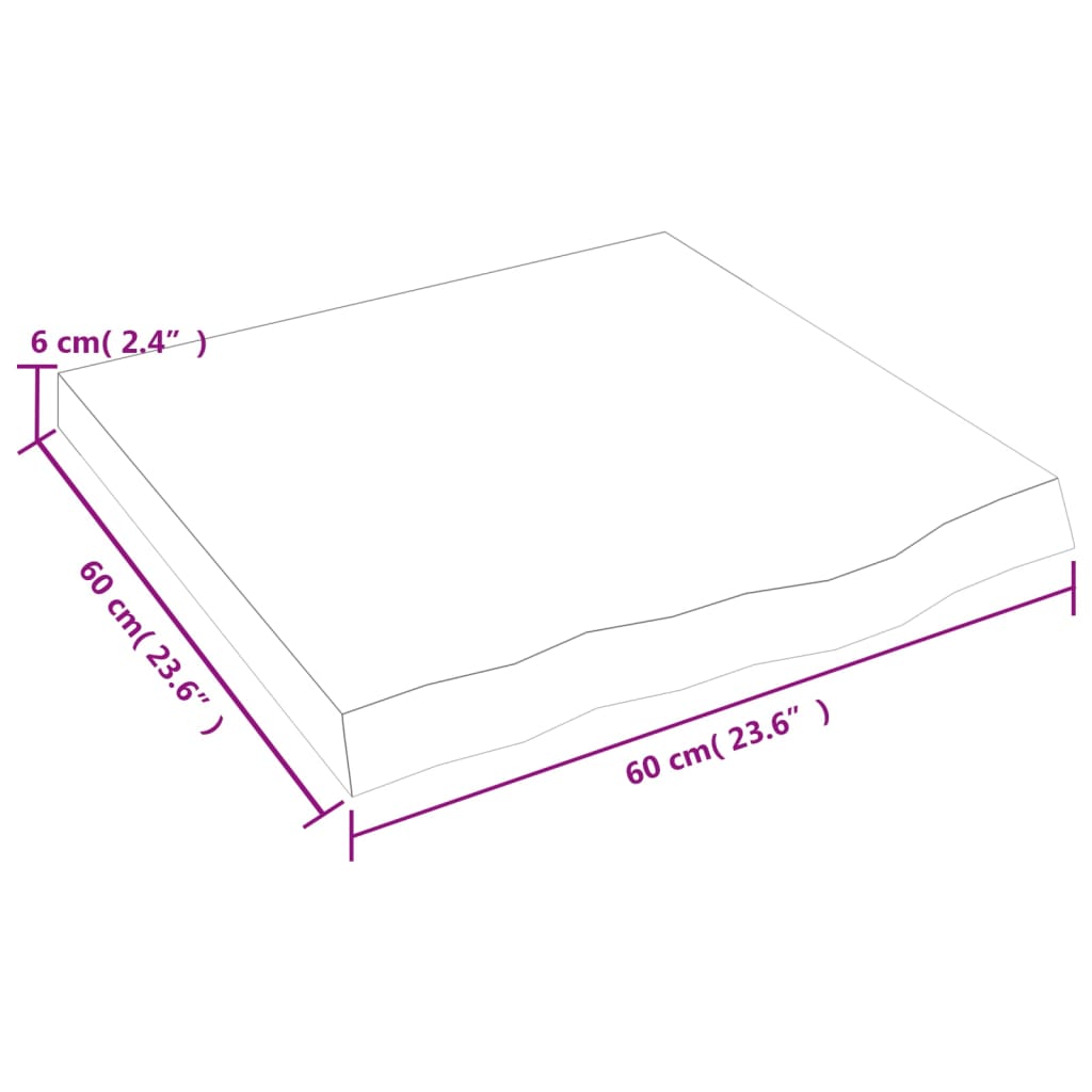 Étagère murale 60x60x(2-6) cm bois de chêne massif non traité - XIOS