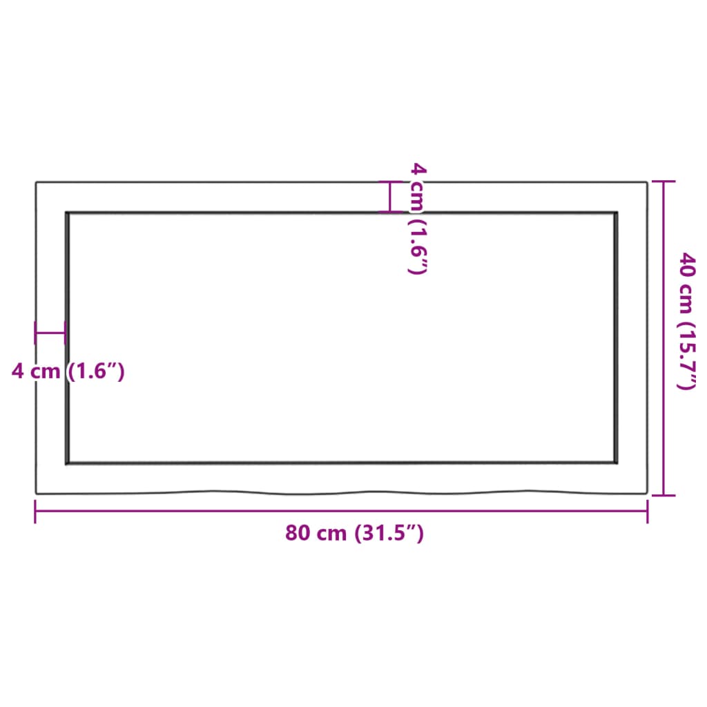 Étagère murale 80x40x(2-4) cm bois de chêne massif non traité - XIOS