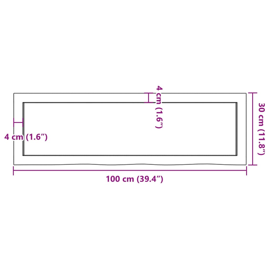 Étagère murale 100x30x(2-4) cm bois de chêne massif non traité - XIOS
