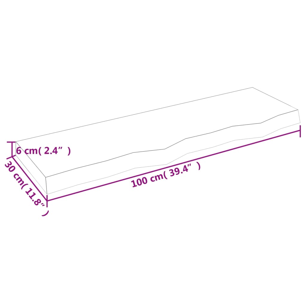 Étagère murale 100x30x(2-6) cm bois de chêne massif non traité - XIOS