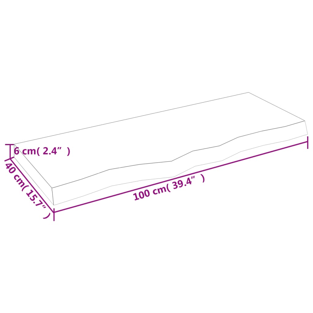 Étagère murale 100x40x(2-6) cm bois de chêne massif non traité - XIOS