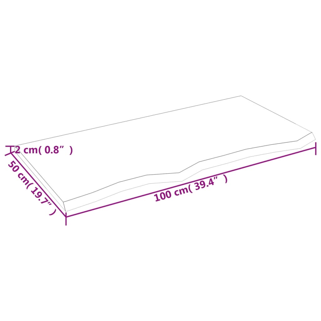 Étagère murale 100x50x2 cm bois de chêne massif non traité - XIOS