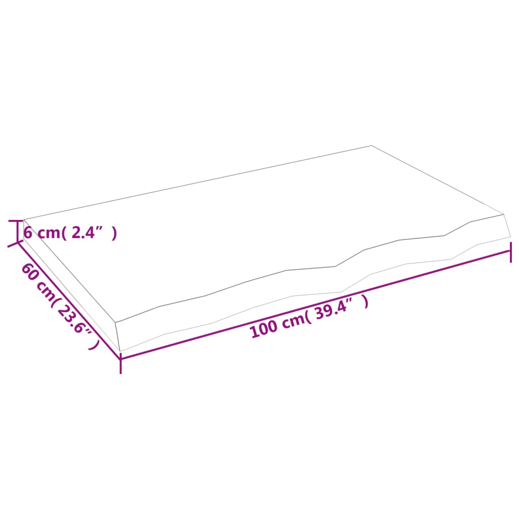 Étagère murale 100x60x(2-6) cm bois de chêne massif non traité - XIOS