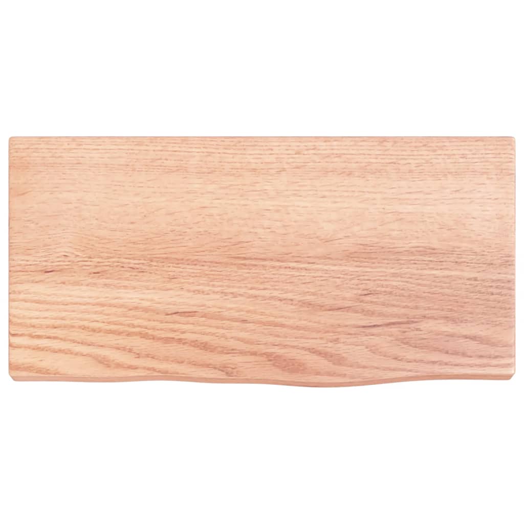 Étagère murale marron clair 40x20x2 cm bois chêne massif traité - XIOS