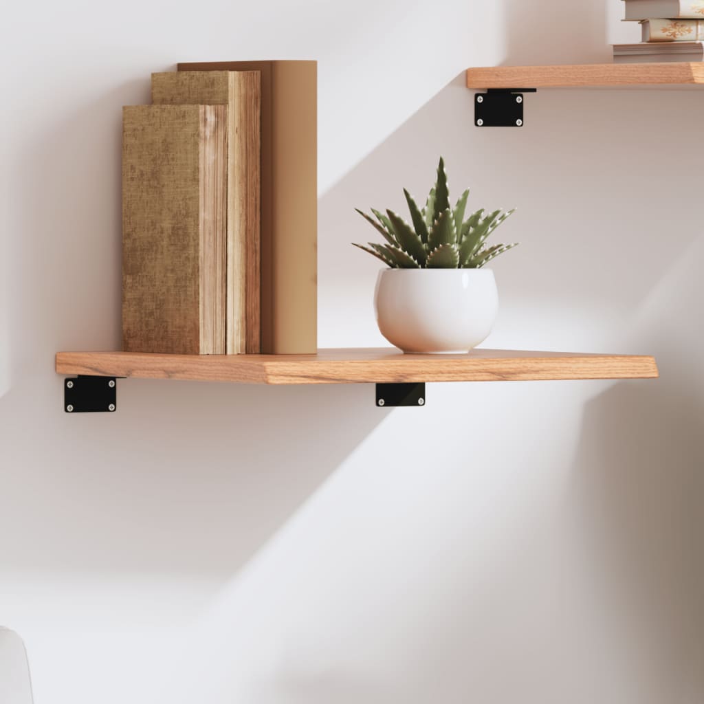 Étagère murale marron clair 40x40x2 cm bois chêne massif traité - XIOS