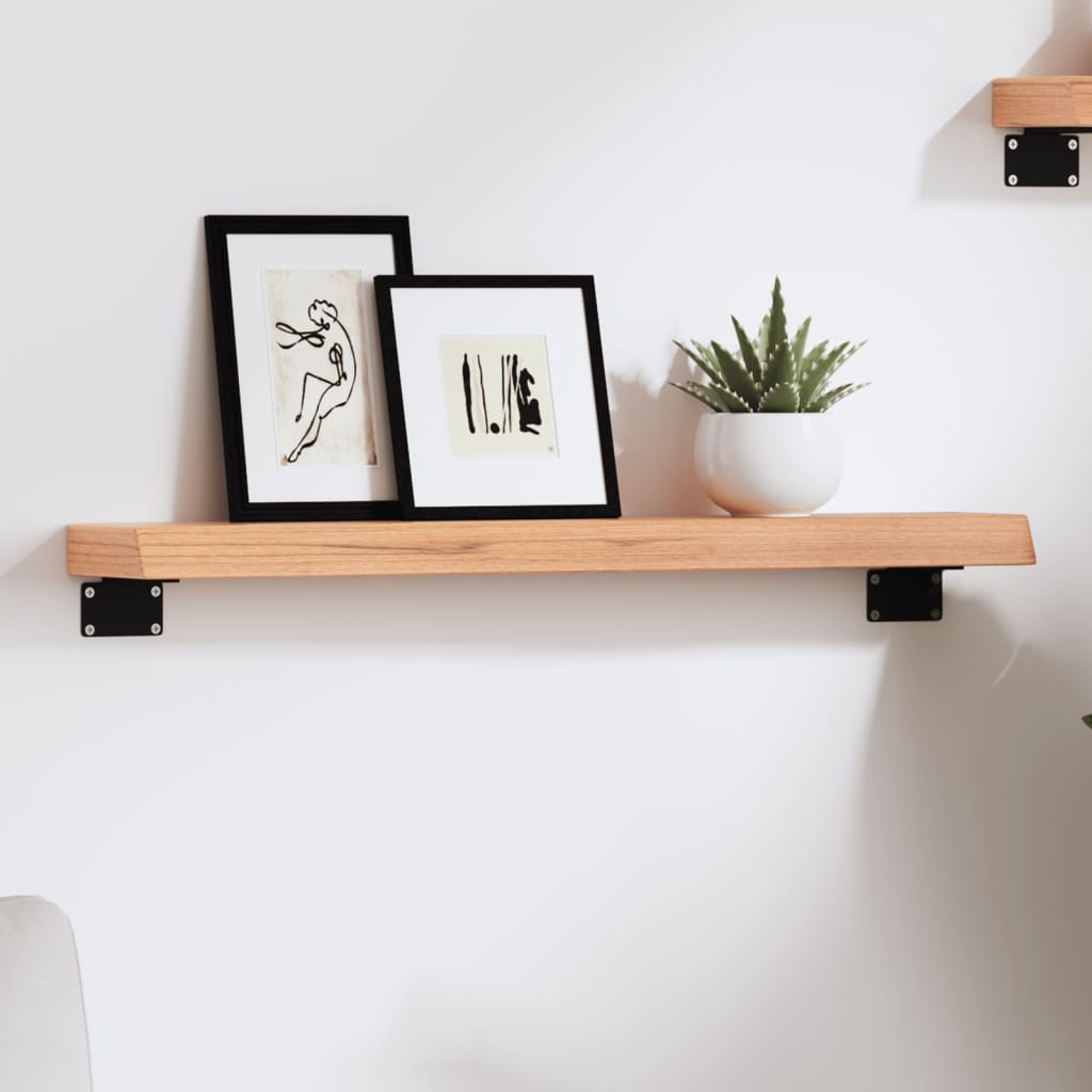 Étagère murale marron clair 60x10x4 cm bois chêne massif traité - XIOS