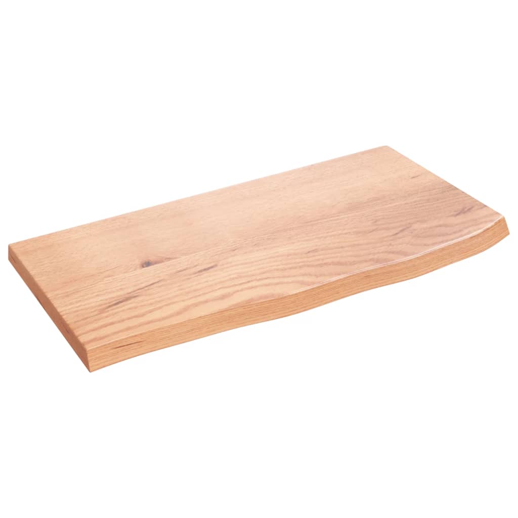 Étagère murale marron clair 60x30x2 cm bois chêne massif traité - XIOS