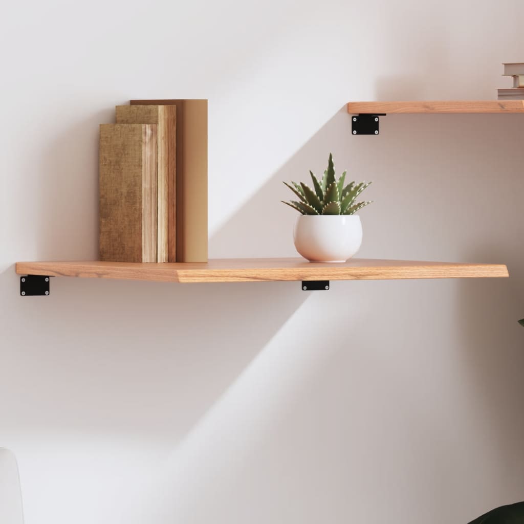 Étagère murale marron clair 60x50x2 cm bois chêne massif traité - XIOS