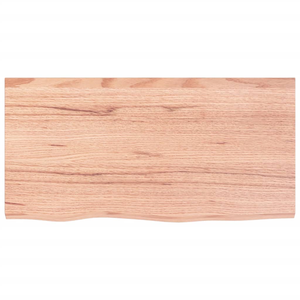 Étagère murale marron clair 80x40x2 cm bois chêne massif traité - XIOS