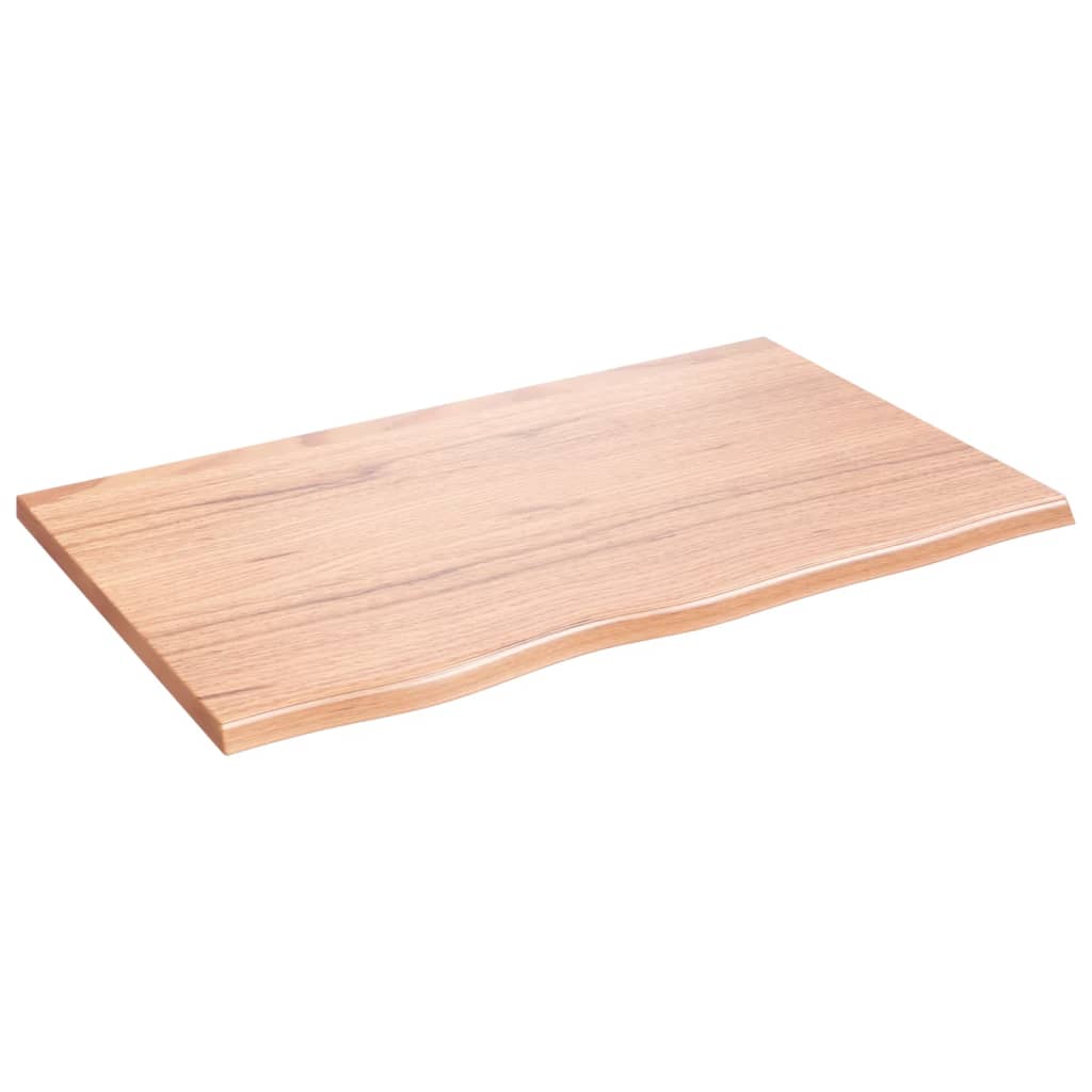 Étagère murale marron clair 80x50x2 cm bois chêne massif traité - XIOS