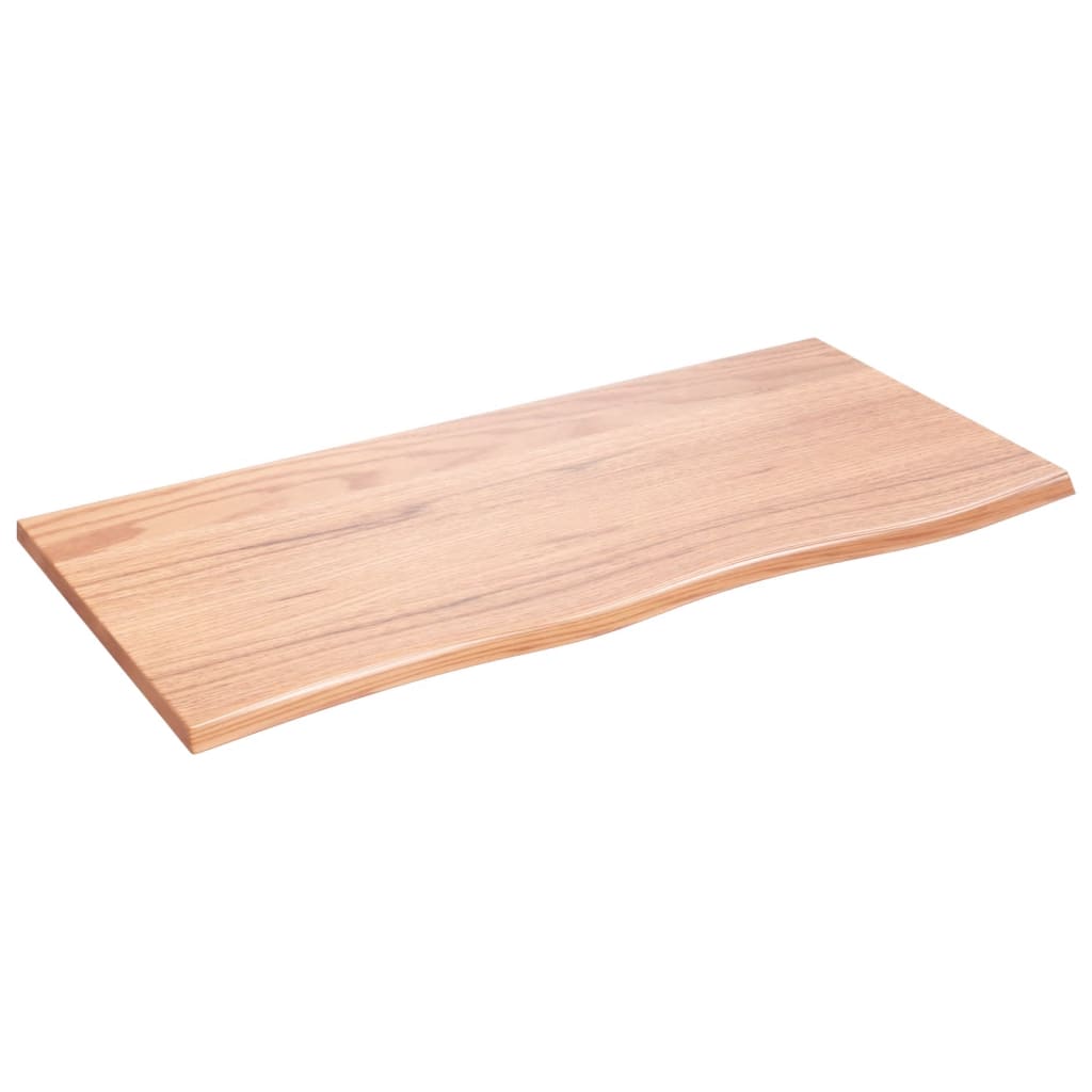Étagère murale marron clair 100x50x2cm bois chêne massif traité - XIOS