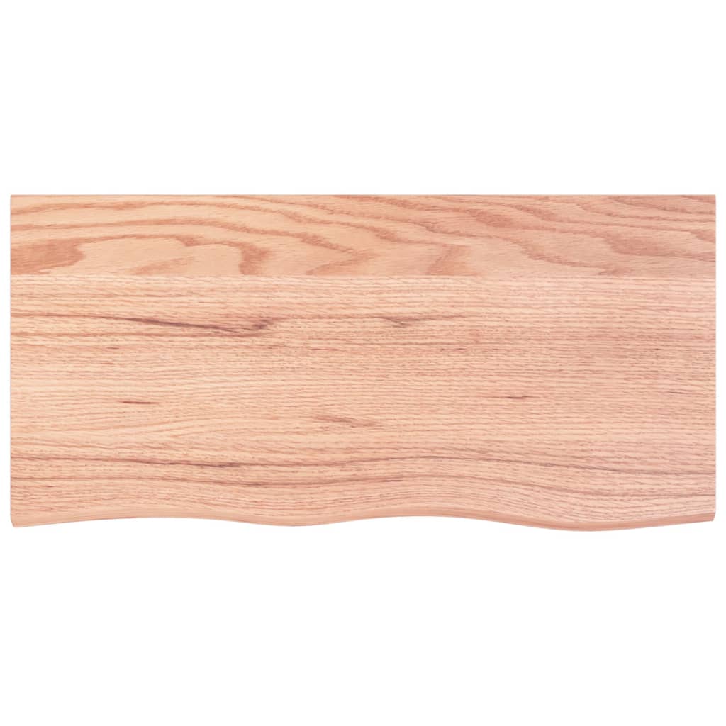 Étagère murale marron clair 100x50x2cm bois chêne massif traité - XIOS
