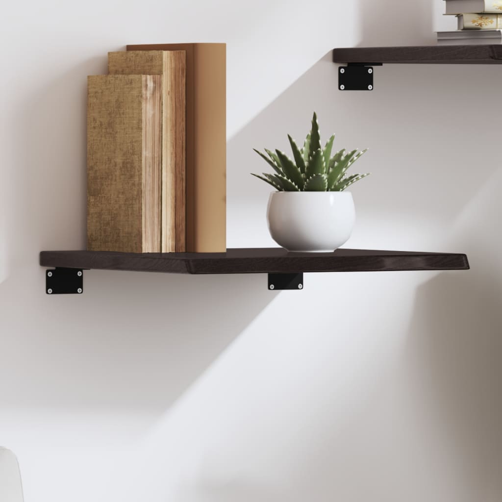 Étagère murale marron foncé 40x40x2 cm bois chêne massif traité - XIOS