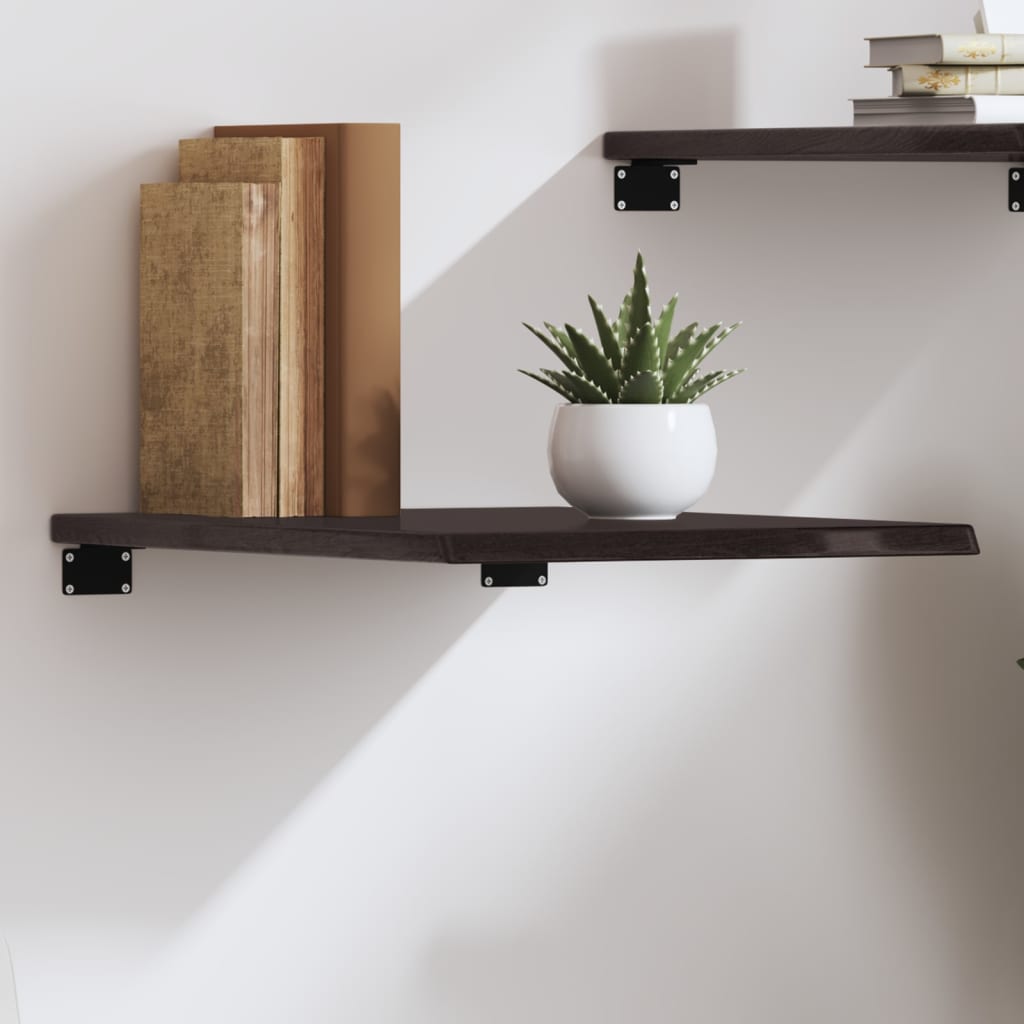 Étagère murale marron foncé 40x60x2 cm bois chêne massif traité - XIOS