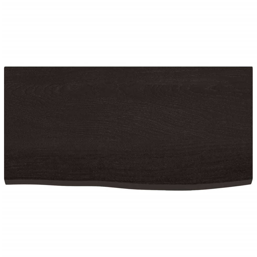 Étagère murale marron foncé 60x30x2 cm bois chêne massif traité - XIOS