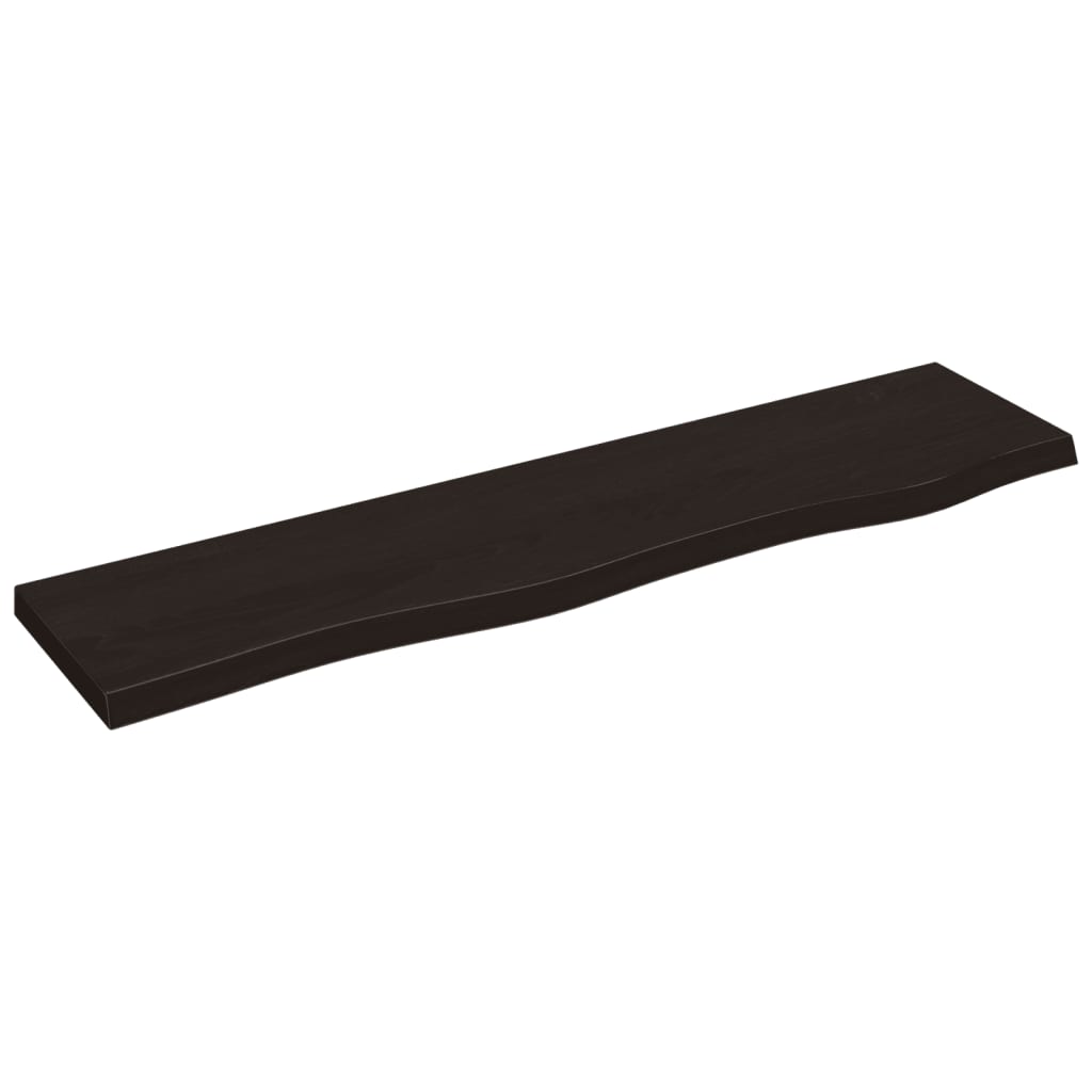 Étagère murale marron foncé 80x20x2 cm bois chêne massif traité - XIOS