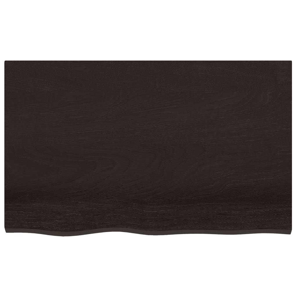 Étagère murale marron foncé 80x50x2 cm bois chêne massif traité Étagères murales & corniches vidaXL