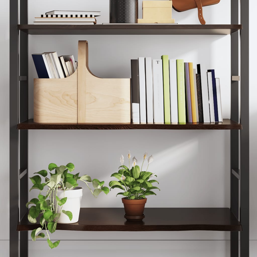 Étagère murale marron foncé 80x50x2 cm bois chêne massif traité Étagères murales & corniches vidaXL