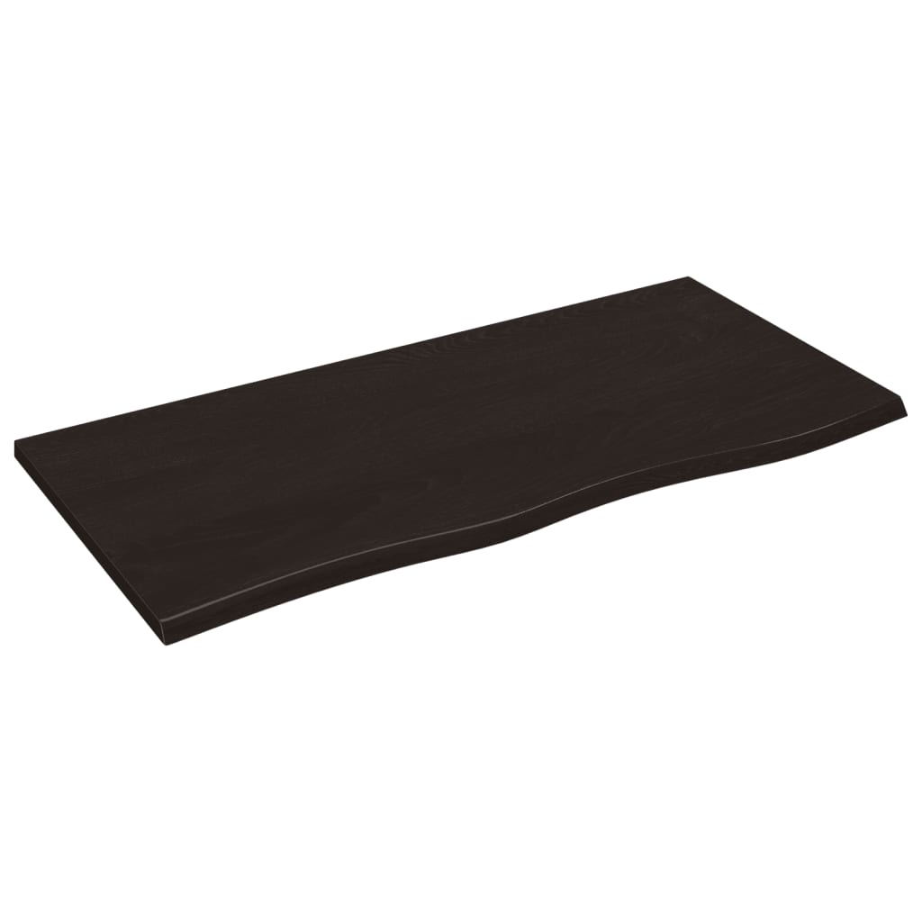 Étagère murale marron foncé 100x50x2cm bois chêne massif traité - XIOS
