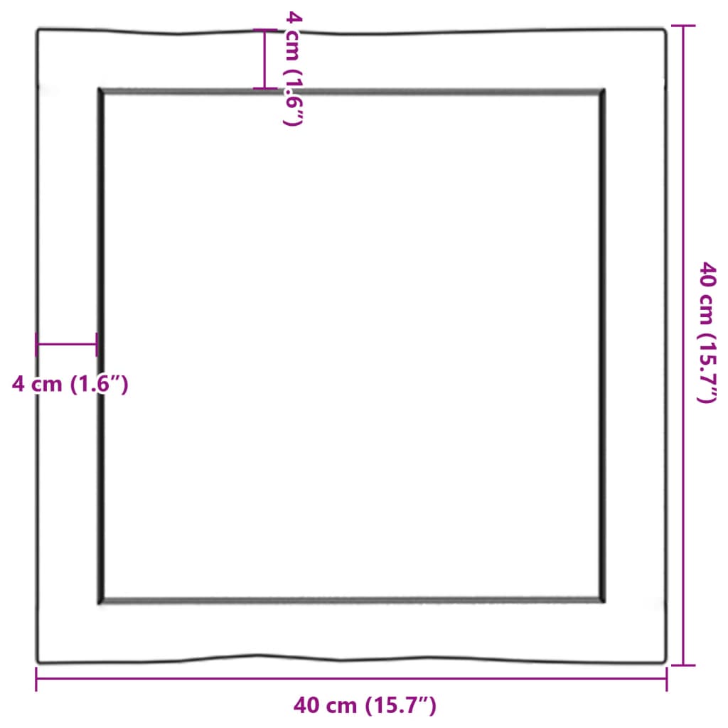 Dessus de table bois massif non traité bordure assortie Plateaux de table vidaXL