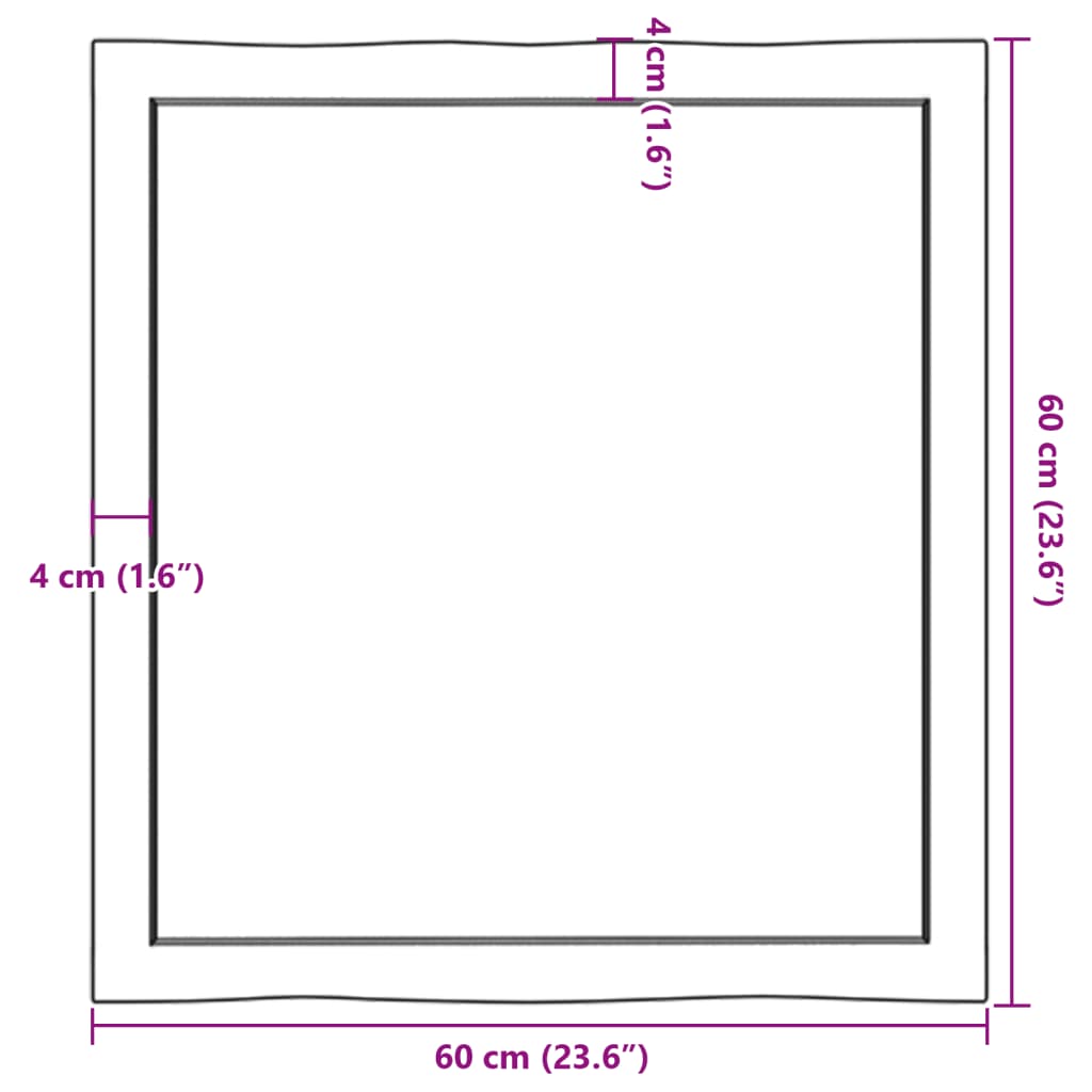 Dessus de table bois massif non traité bordure assortie - XIOS