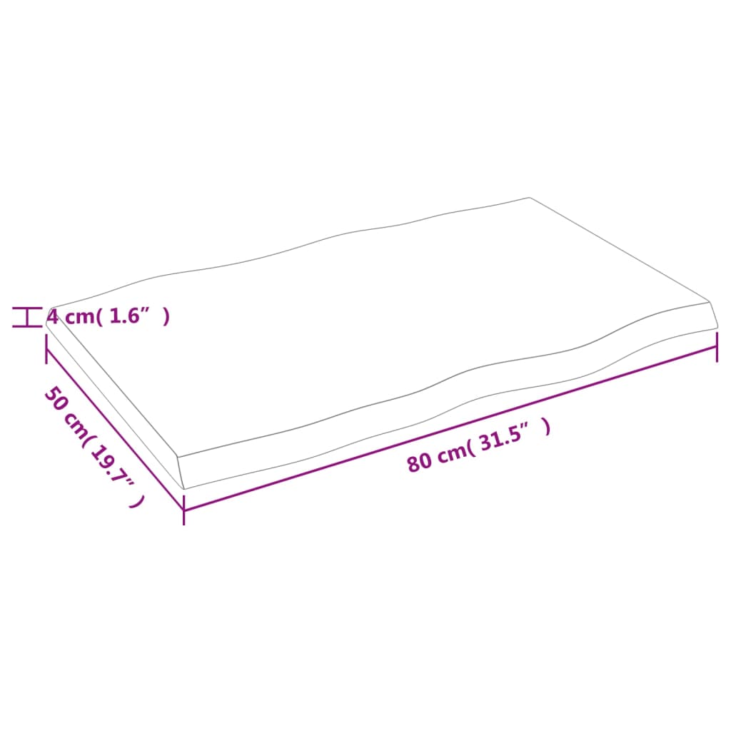 Dessus de table bois massif non traité bordure assortie - XIOS