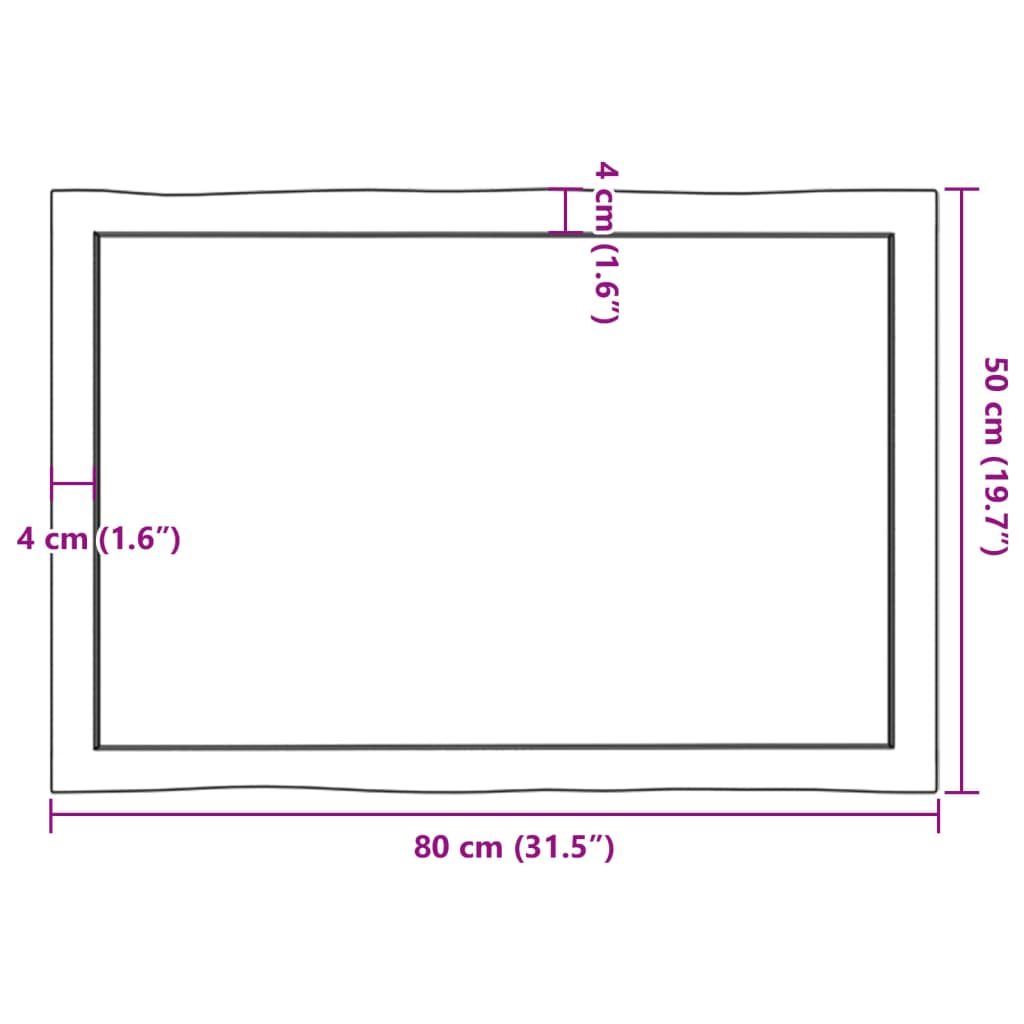 Dessus de table bois massif non traité bordure assortie - XIOS