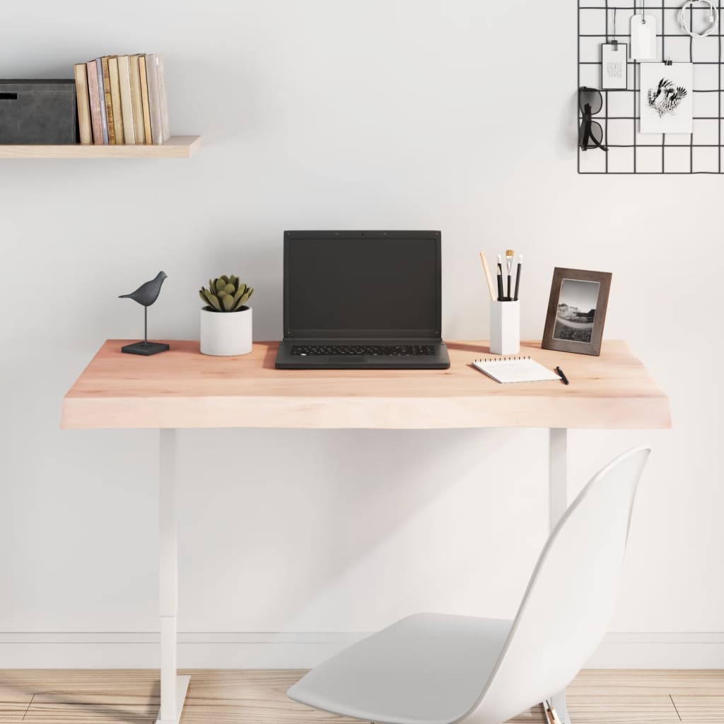 Dessus de table bois massif non traité bordure assortie Plateaux de table vidaXL