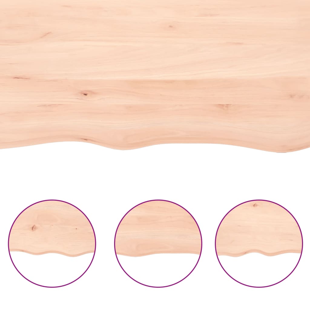 Dessus de table bois massif non traité bordure assortie Plateaux de table vidaXL
