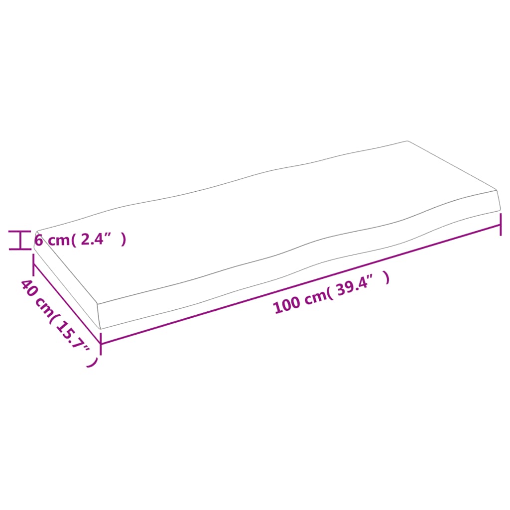 Dessus de table bois massif non traité bordure assortie Plateaux de table vidaXL