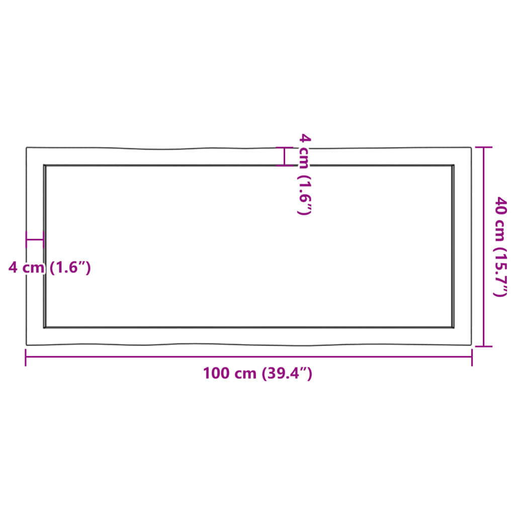 Dessus de table bois massif non traité bordure assortie Plateaux de table vidaXL