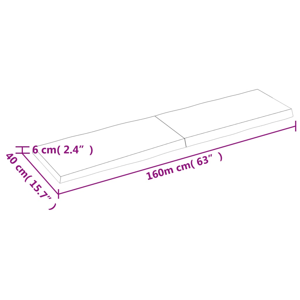 Dessus de table bois massif non traité bordure assortie Plateaux de table vidaXL