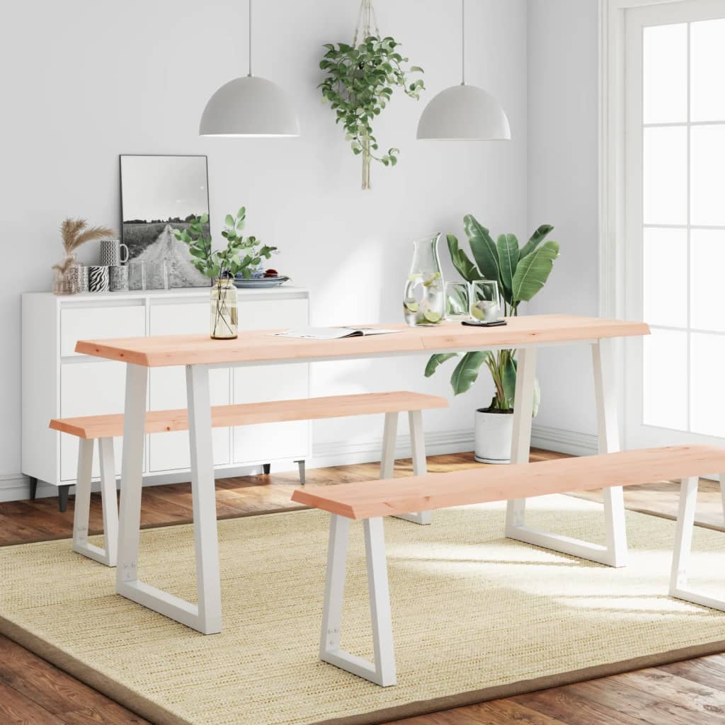Dessus de table bois massif non traité bordure assortie Plateaux de table vidaXL