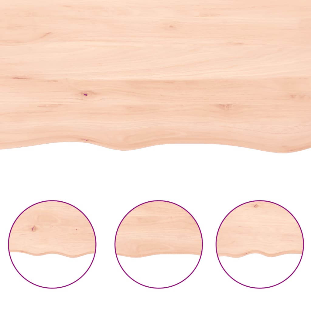 Dessus de table bois massif non traité bordure assortie Plateaux de table vidaXL
